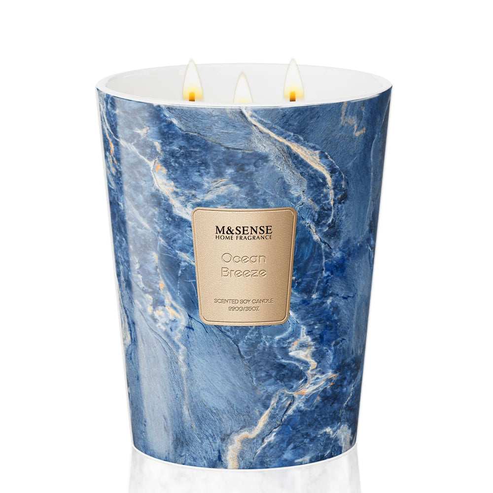 M&SENSE gift-ready Ocean Breeze candle enhances holidays and special moments.