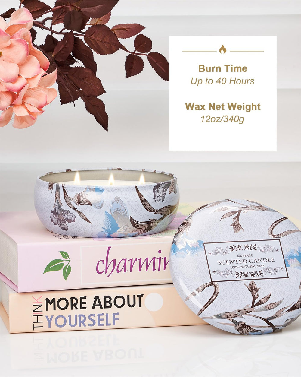 Reusable tin of M&SENSE Gardenia candle after use