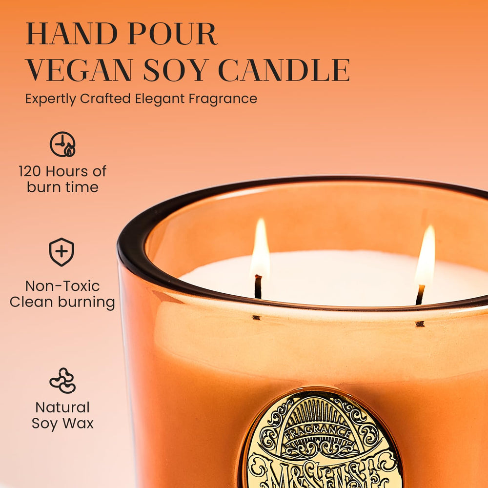 MSENSE orange goji candle burn-time view highlighting even burn