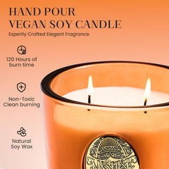 MSENSE orange goji candle burn-time view highlighting even burn
