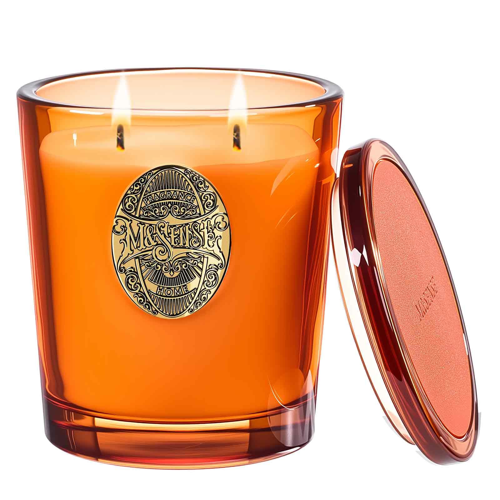 MSENSE large two-wick soy candle front view for lasting ambiance