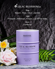 Close-up of Msense Lilac Blossom soy wax highlighting smooth melt