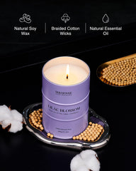 Msense Lilac Blossom wick burn displaying steady flame and even burn