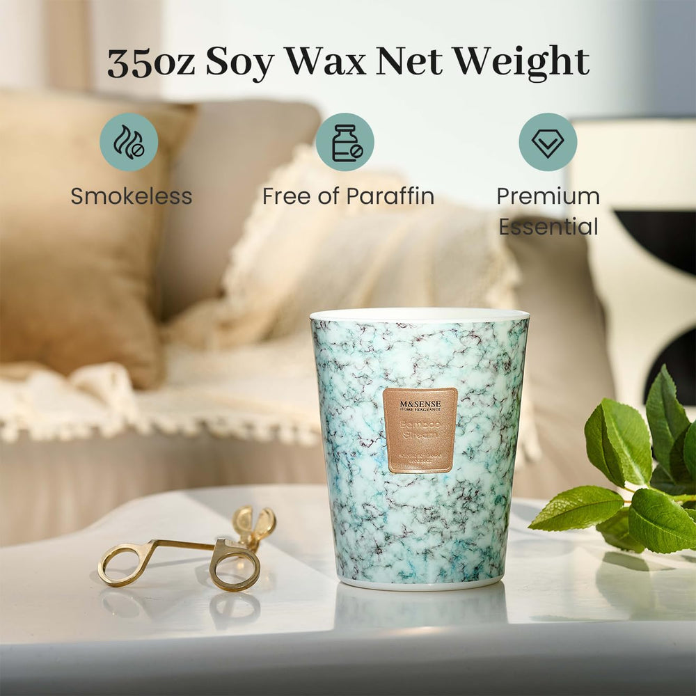 M&SENSE marble jar candle design adds a luxe touch to any room
