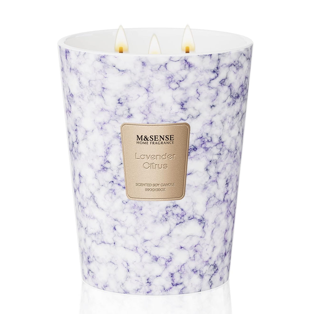 M&SENSE natural soy wax offers clean burning and family-friendly use.