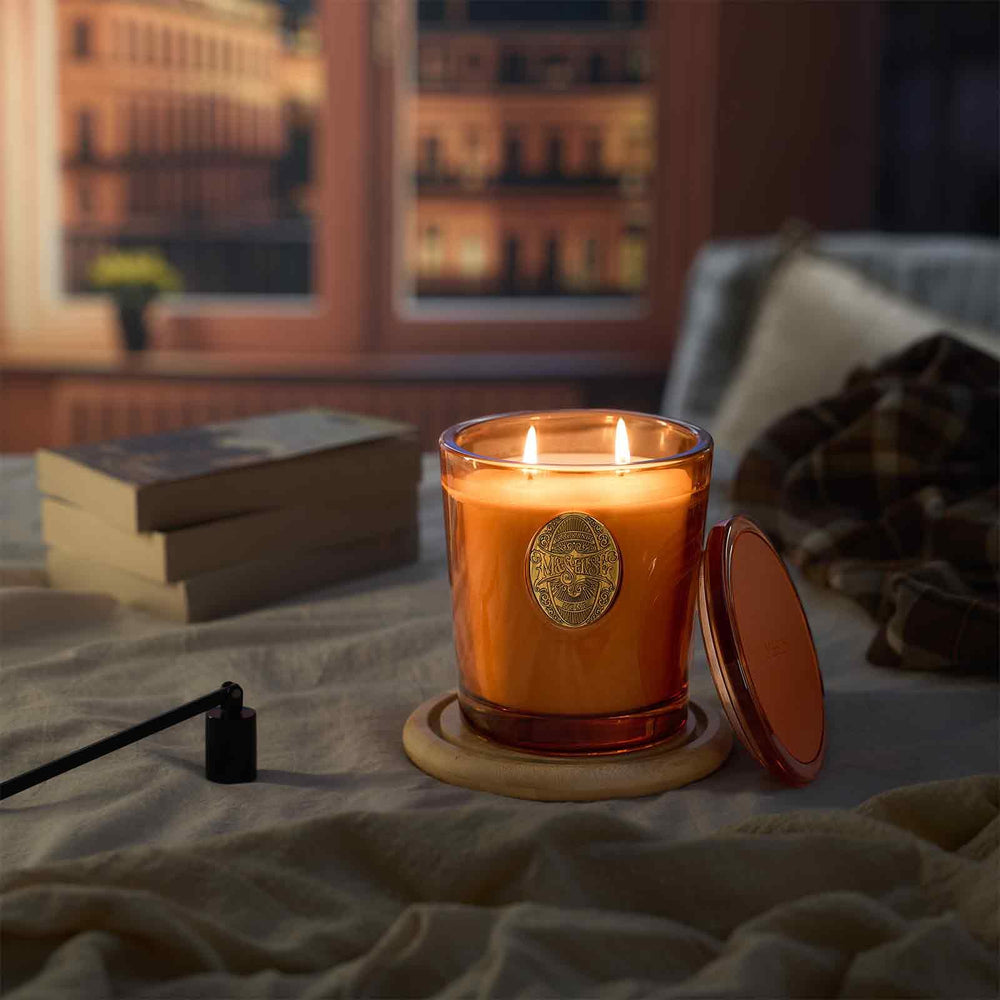 MSENSE large candle on decor tabletop for home warmth