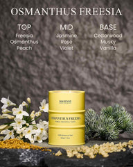 M&SENSE Osmanthus Freesia candle, close-up wax shows natural soy blend.