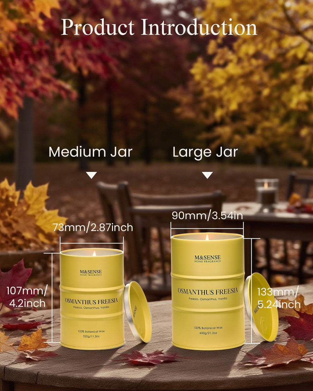 M&SENSE Osmanthus Freesia candle eco packaging uses recycled materials.