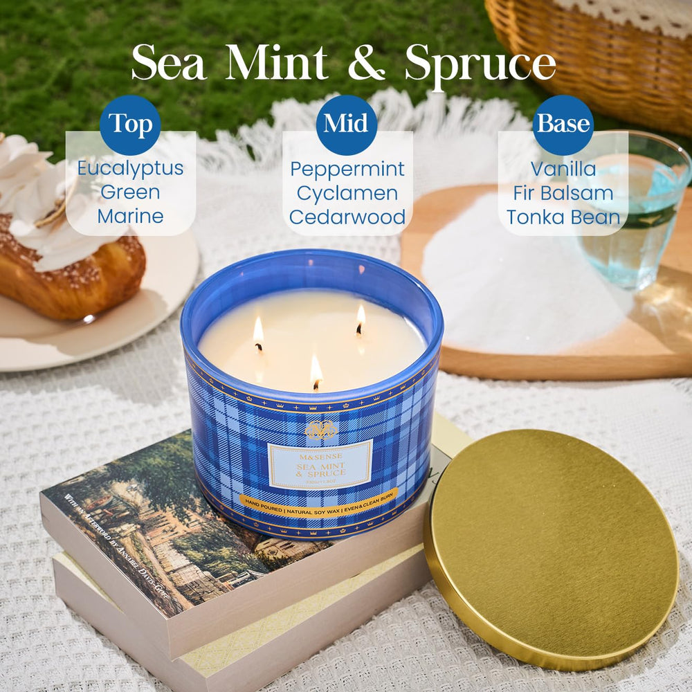 M&SENSE plaid candle gifting packaging adds elegant touch for birthdays and holidays.