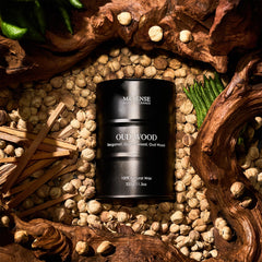 M&SENSE Sandwood candle in gift box, ready for holiday gifting.
