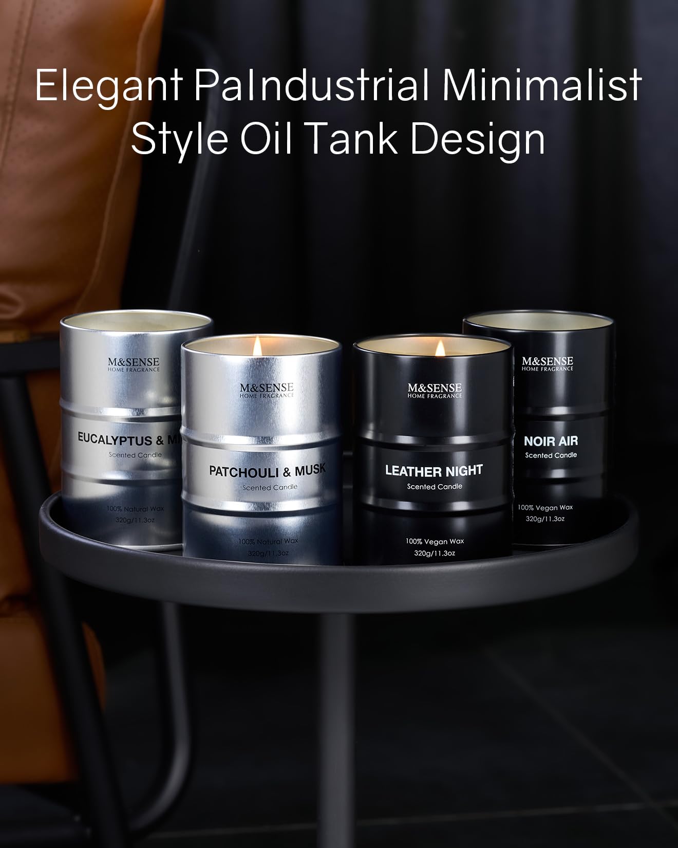 MSENSE scented candle Citronella Eucalyptus medium jar – travel-friendly tin for trips and outdoors