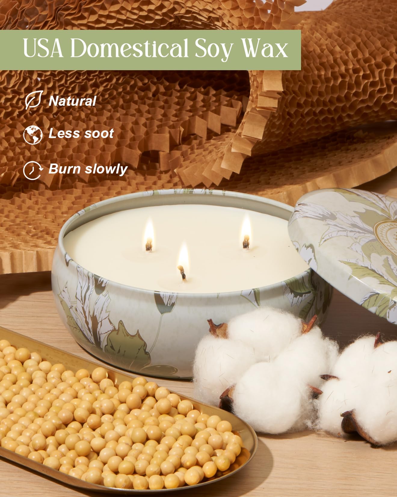 Embossed M&SENSE tin with floral pattern for stylish decor.