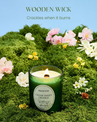 M&SENSE wooden wick crackle to create a cozy ambiance.