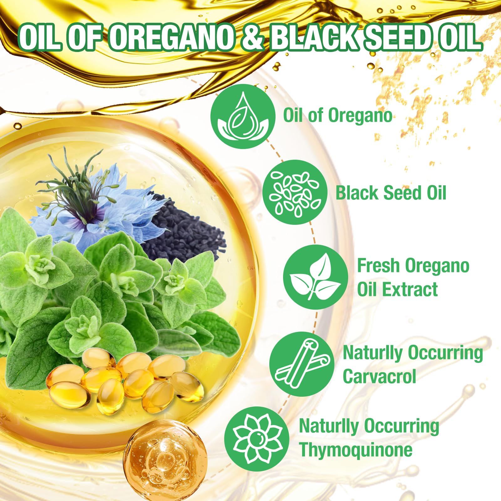 MSLOTAL oregano oil extract carvacrol-rich softgels for digestion and antioxidant benefits