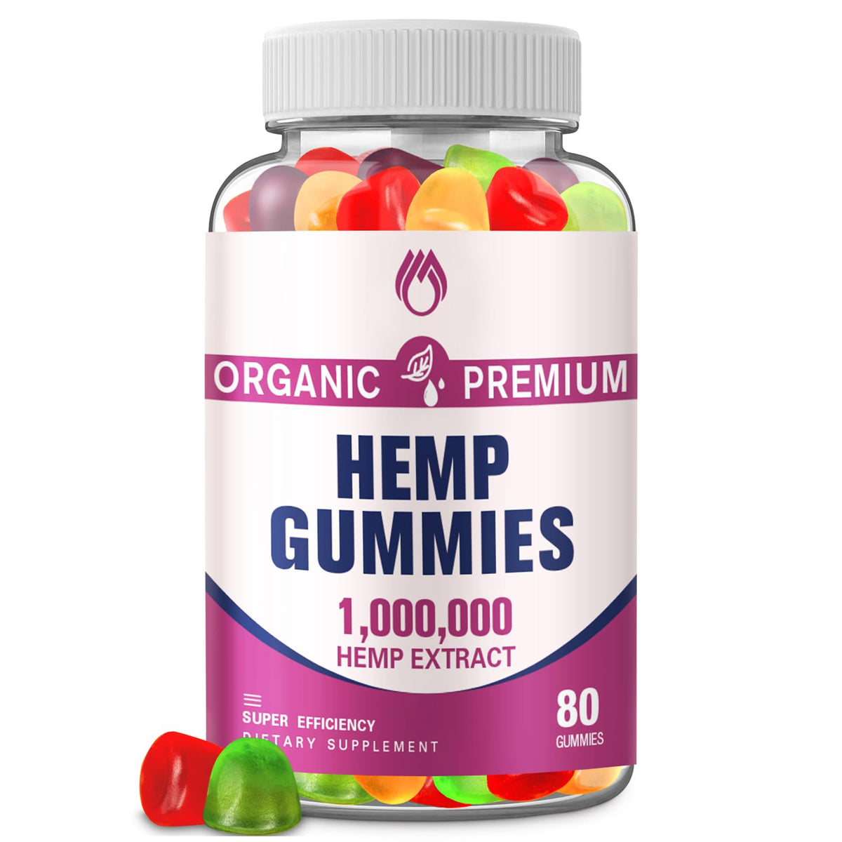 MSLOTAL Organic Gummies bottle displaying omega-3-6-9 blend for daily support.