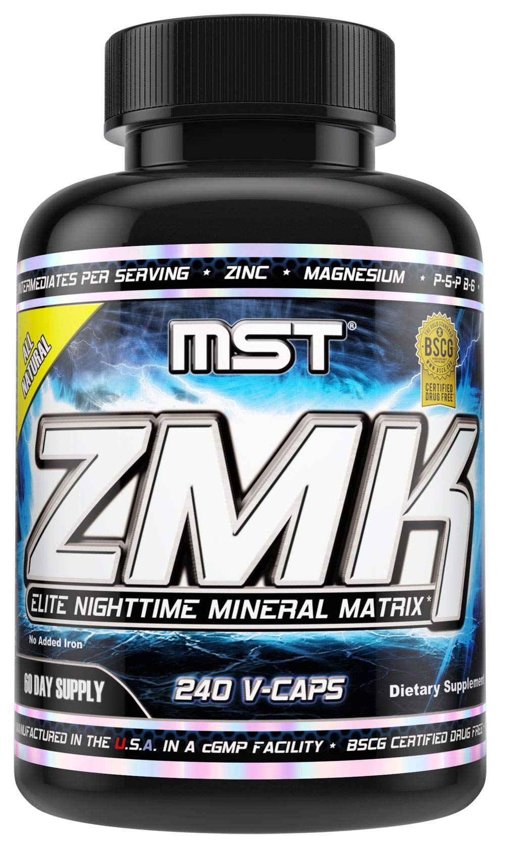 MST ZMK Nighttime bottle front view showcasing the mineral matrix for overnight support.