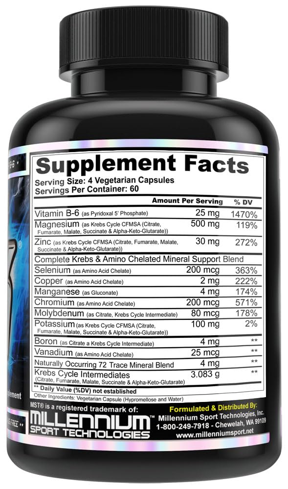 MST ZMK Nighttime label close-up highlights zinc and magnesium blend details for informed dosing.