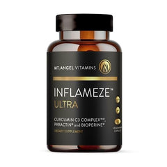 Inflameze Ultra capsules close-up showing turmeric-based formula