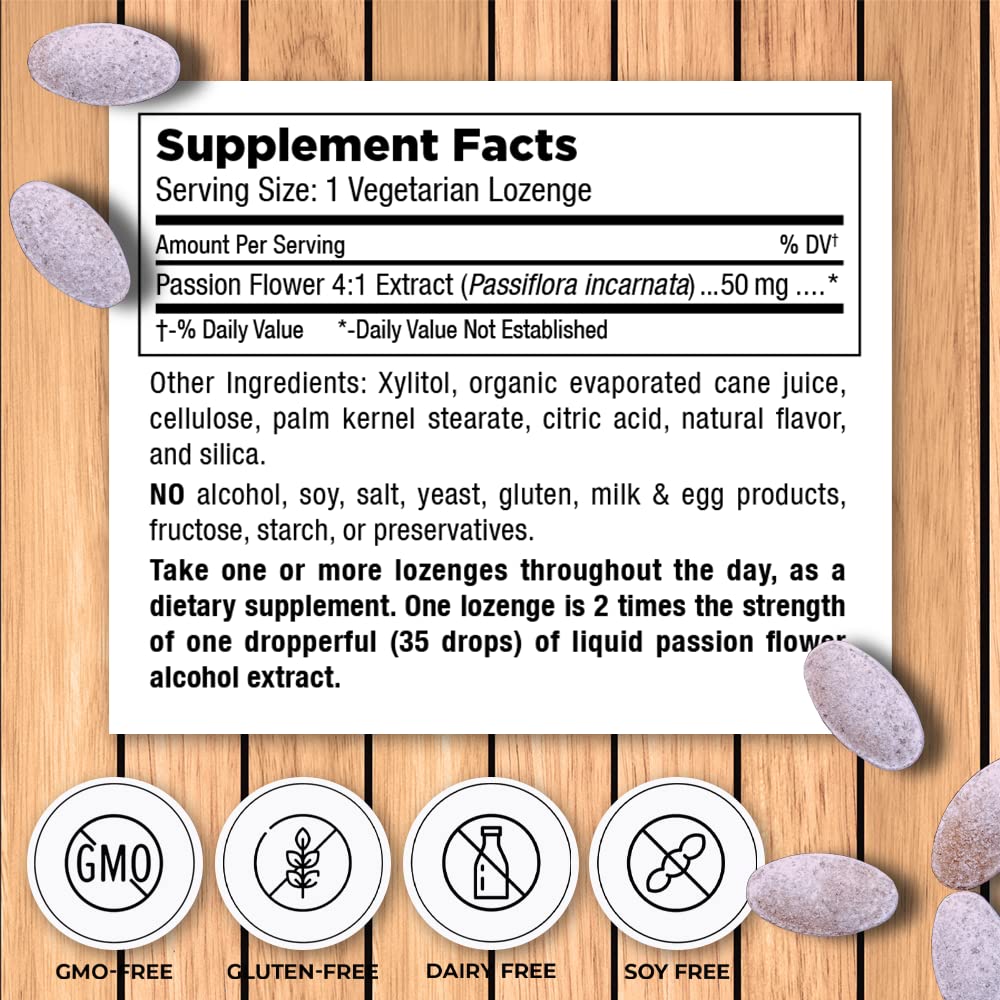 Mt. Angel Vitamins lozenge dissolving on tongue for quick calm.