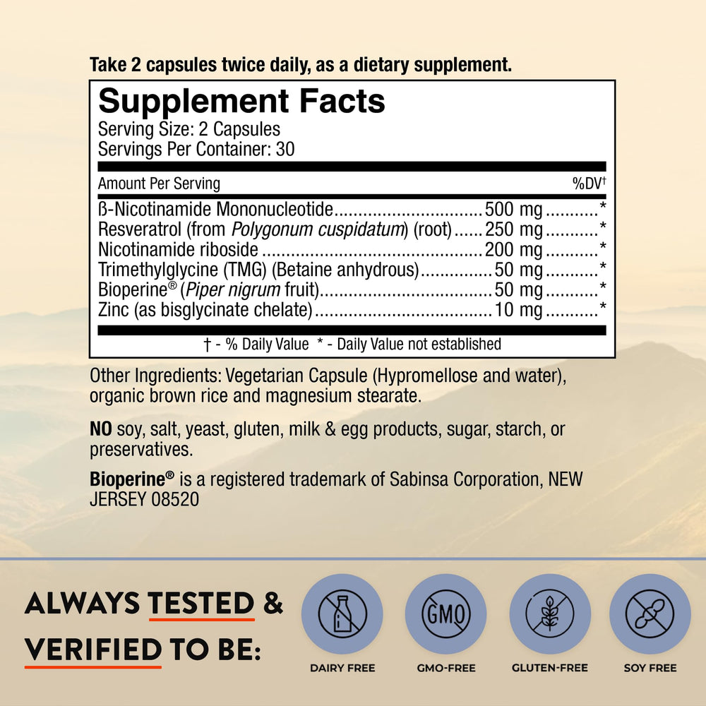 Mt. Angel Vitamins NMN NR capsules close-up showing capsule quality