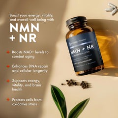 Mt. Angel Vitamins NMN NR label close-up highlighting clean label