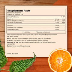 Mt. Angel Vitamins quercetin capsules closeup highlights powerful flavonoid protection for everyday wellness.