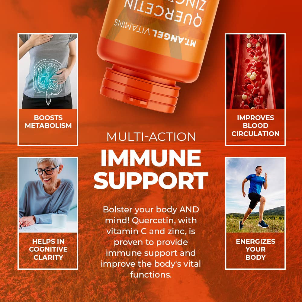 Mt. Angel immune support bottle on a clean desk