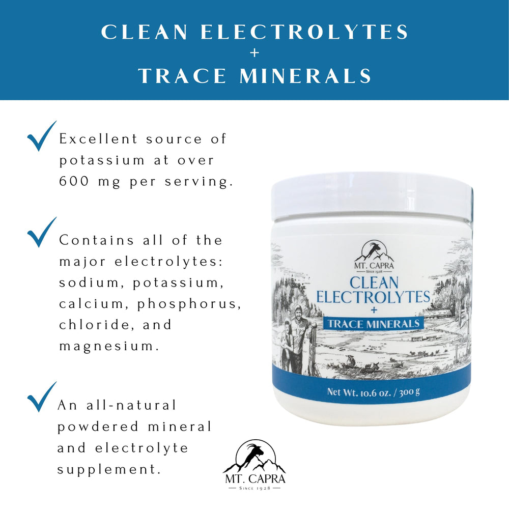 Mt Capra Clean Electrolytes mixed into a smoothie for convenient mineral support