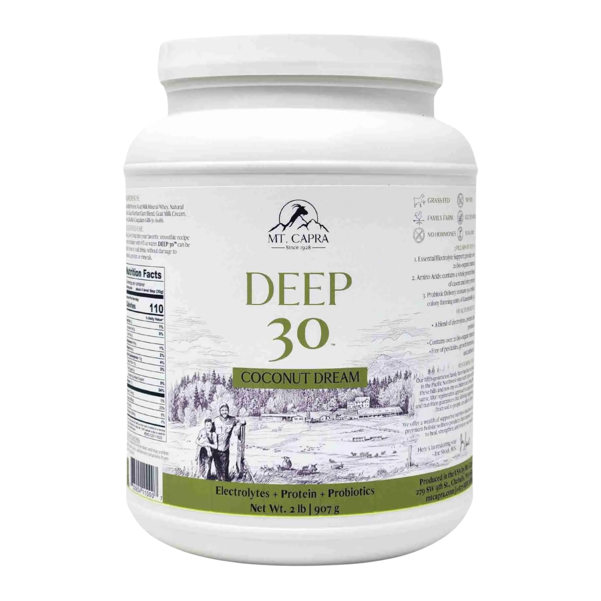 Mt Capra Deep 30 coconut dream tub for quick meal replacement on the go.