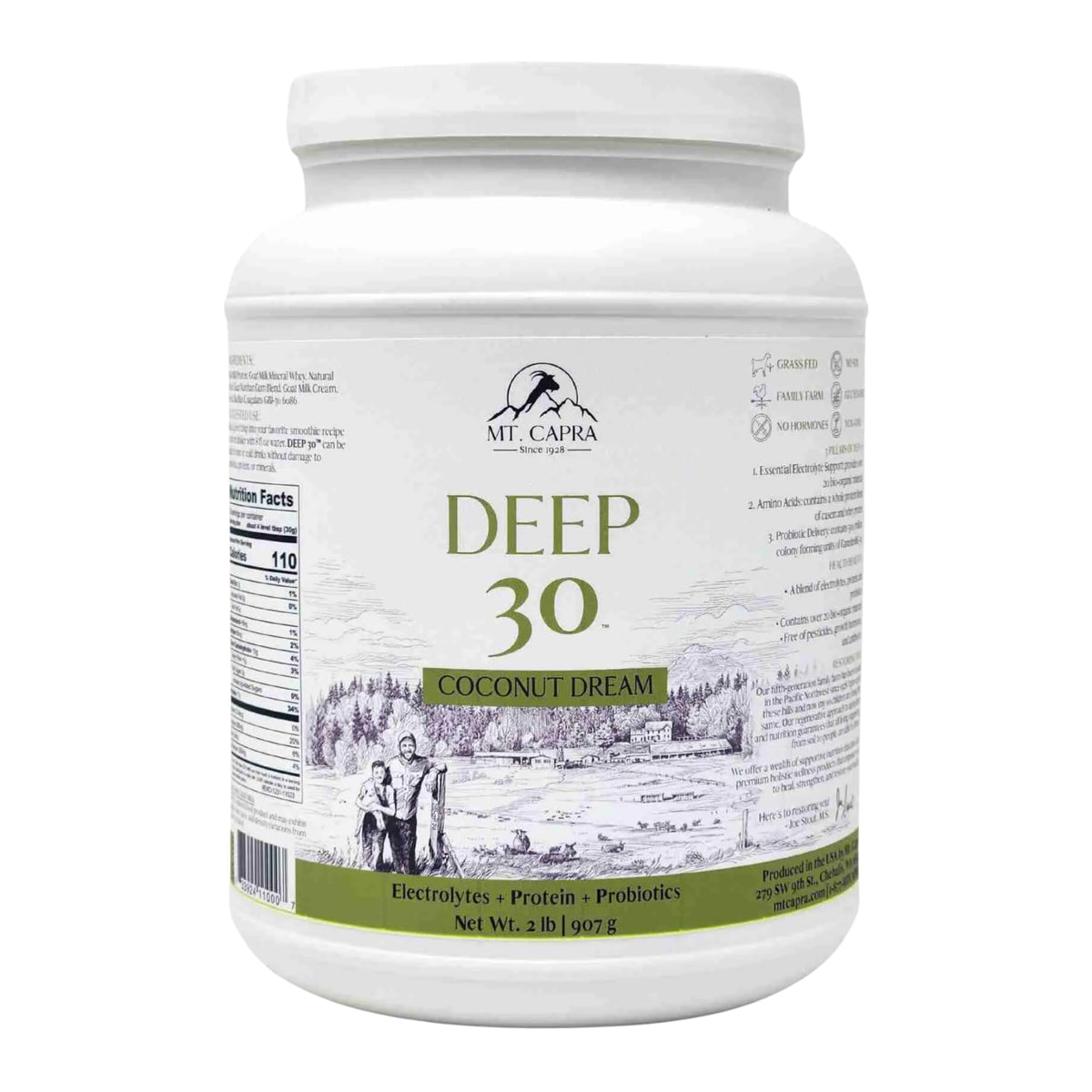 Mt Capra Deep 30 coconut dream tub for quick meal replacement on the go.