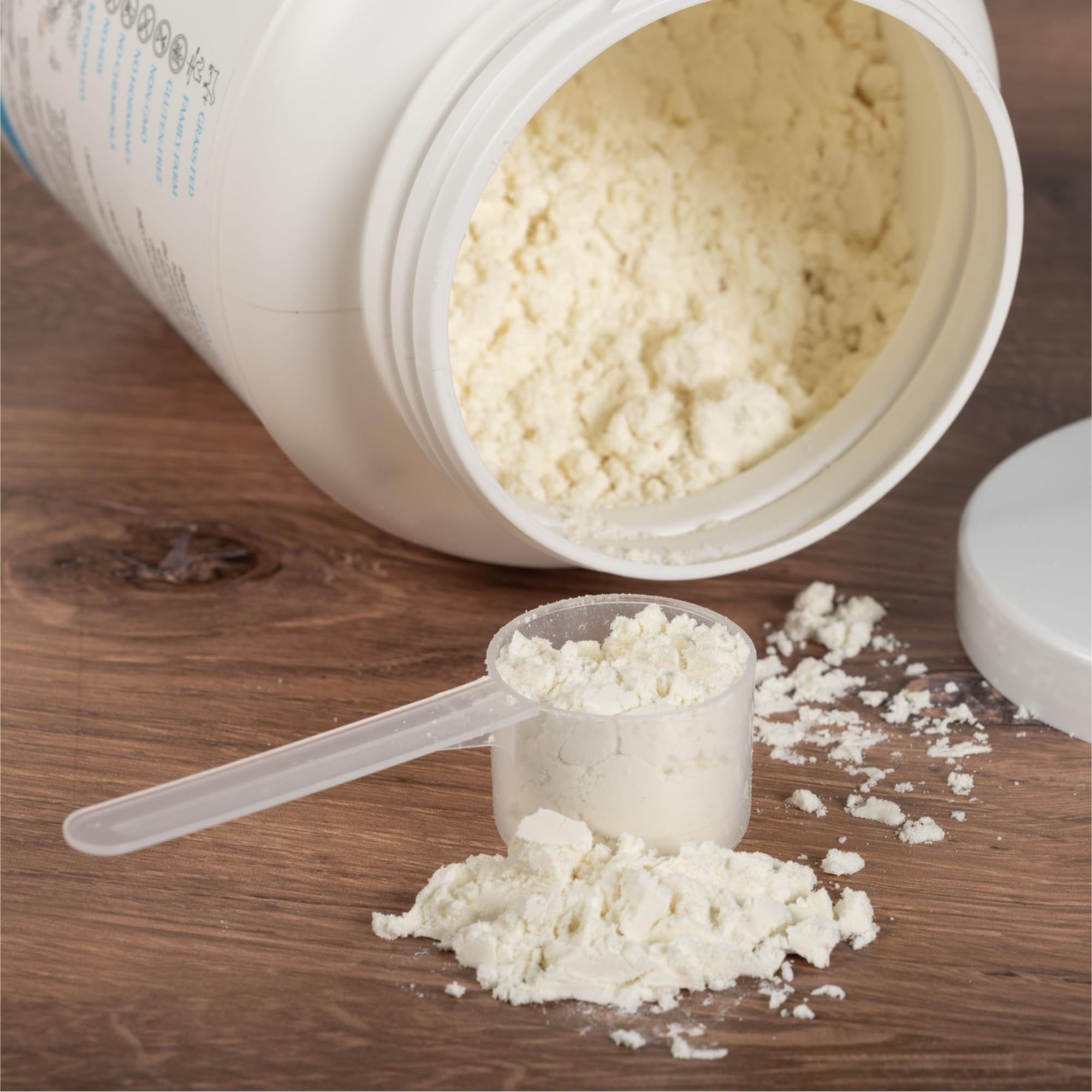 Mt. Capra unsweetened whey label communicates zero added sugar.
