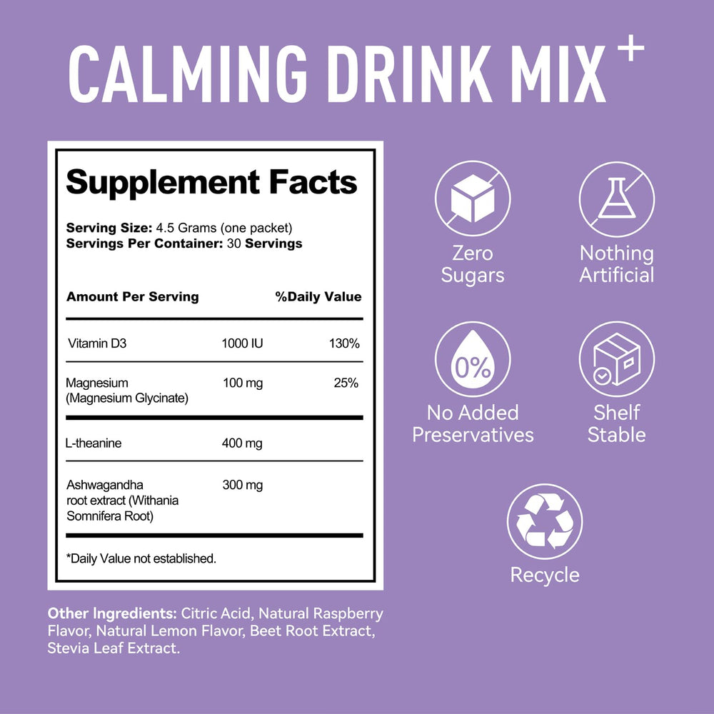 Vegan, sugar-free label on Ultracalm bottle