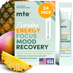 MTE Healthy Energy packet pours into water for a smooth focus boost