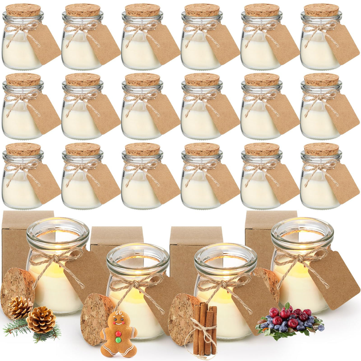 MTLEE Christmas jar candles: assorted scents for a warm, festive mood.