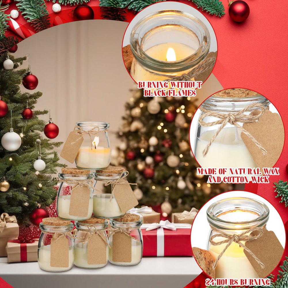 MTLEE Christmas jar candles use cotton wicks for steady fragrance release.