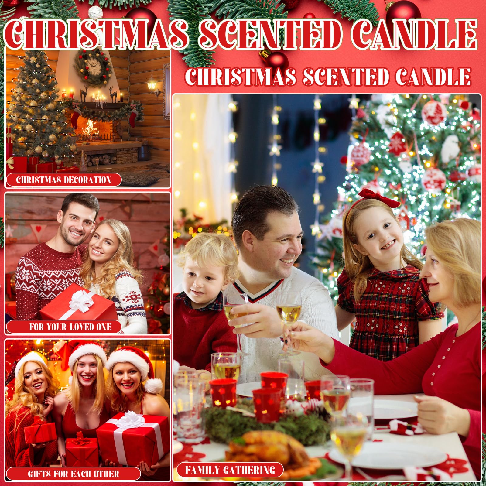 MTLEE Christmas jar candles invite you to savor spice, cookies, and tree fragrances.