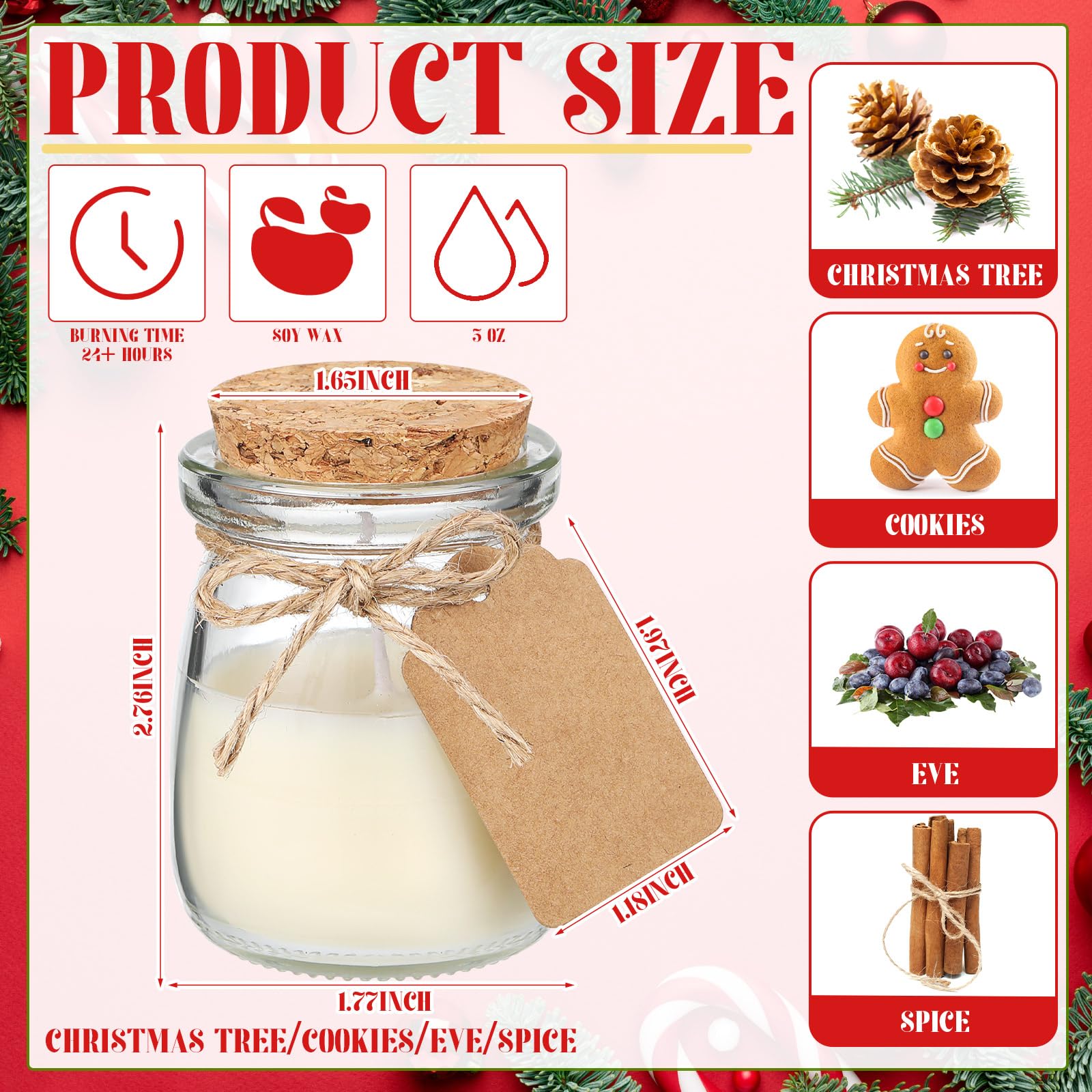 MTLEE candles feature six per scent for consistent holiday notes.
