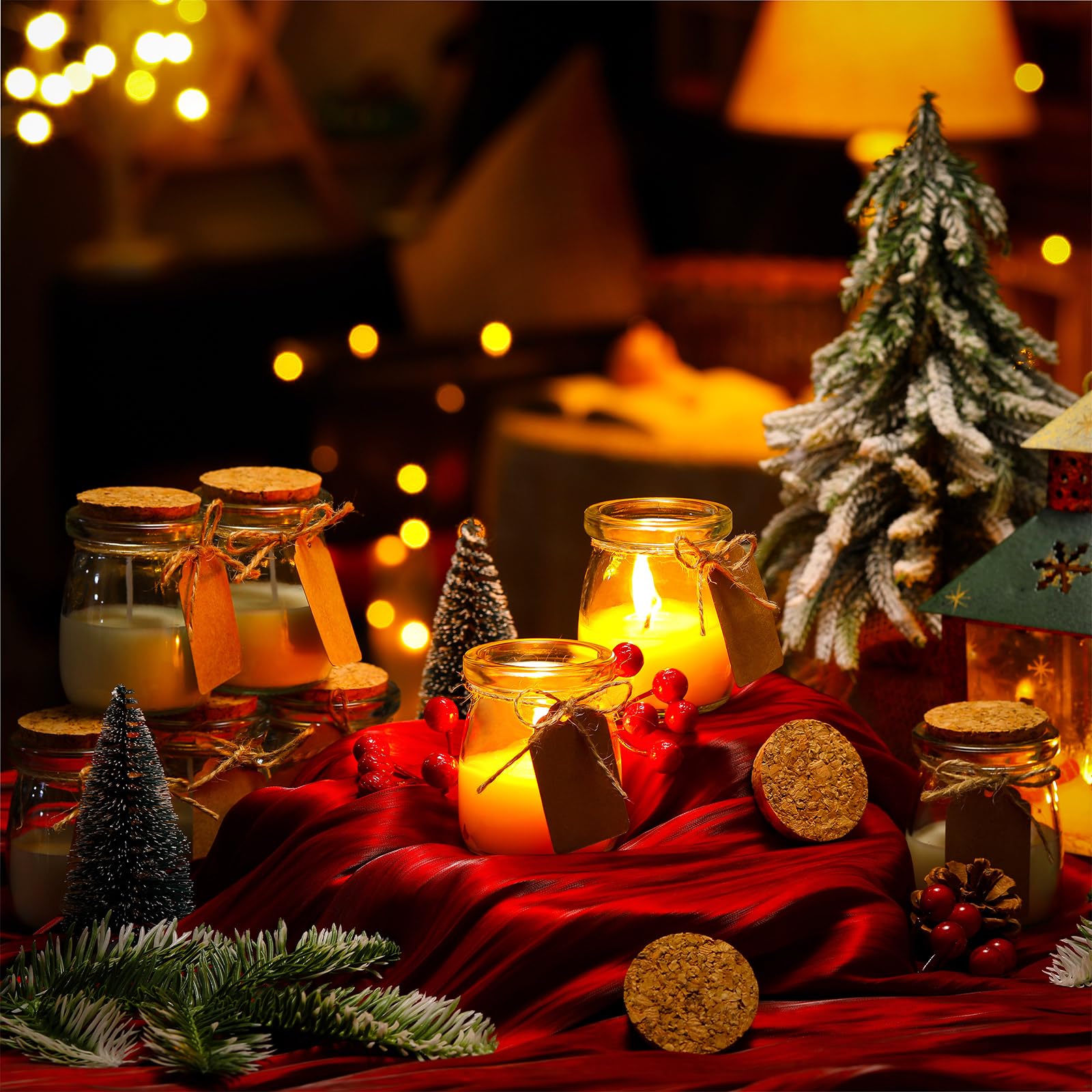MTLEE Christmas jar candles with soy wax for a clean, smokeless burn.