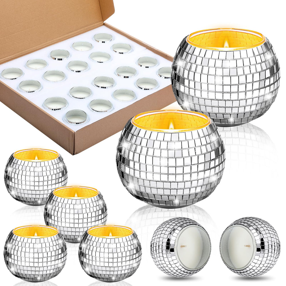 MTLEE disco ball candle 20-pack for festive reflections and ambiance.