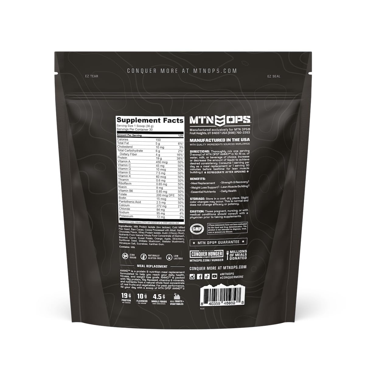 MTN OPS Ammo prepared with liquid for a simple daily nutrition routine