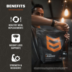 MTN OPS Ammo Meal Shake flaxseed visual emphasizing fiber and healthy fats.