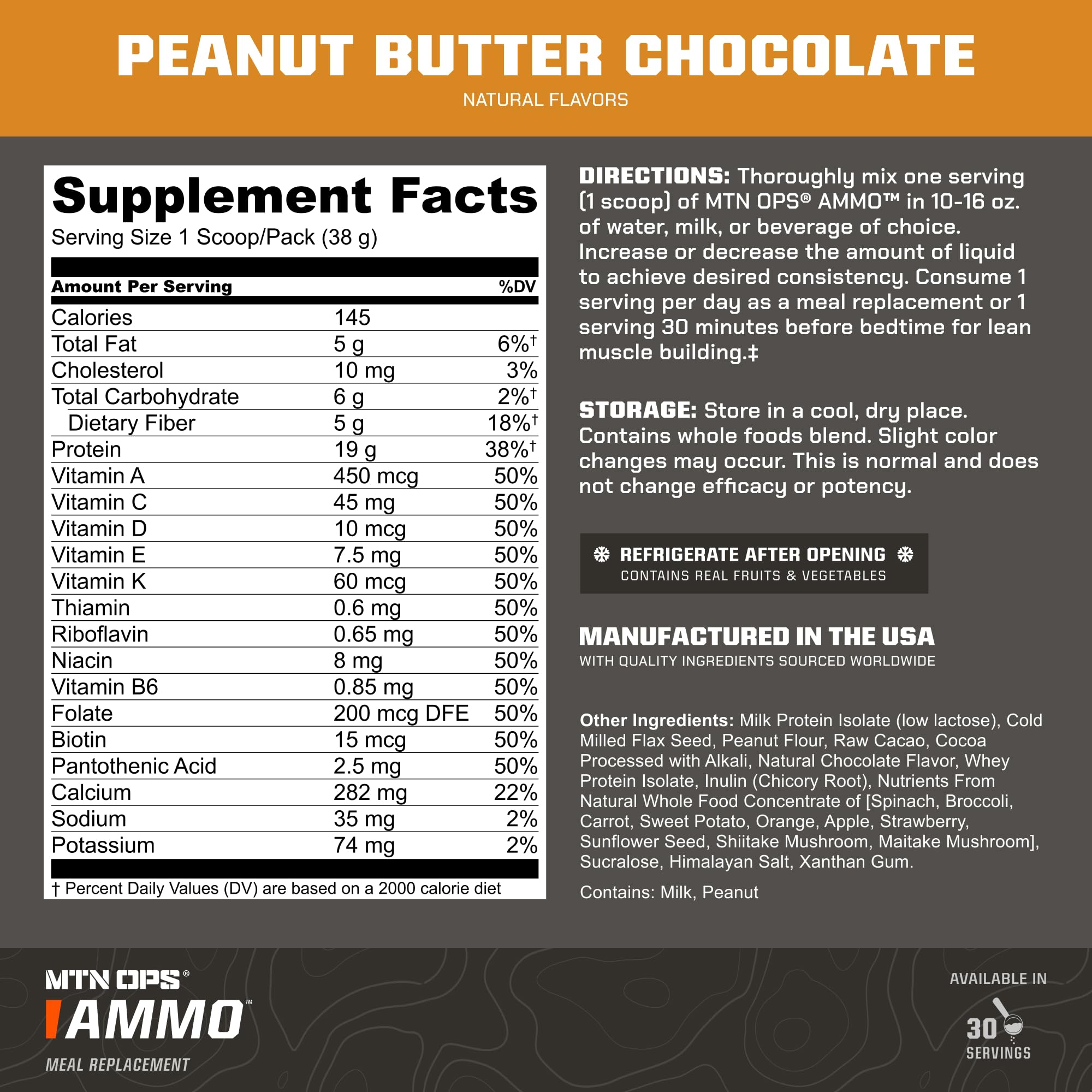 MTN OPS Ammo Meal Shake in a glass with froth, showcasing tasty gluten-free option.