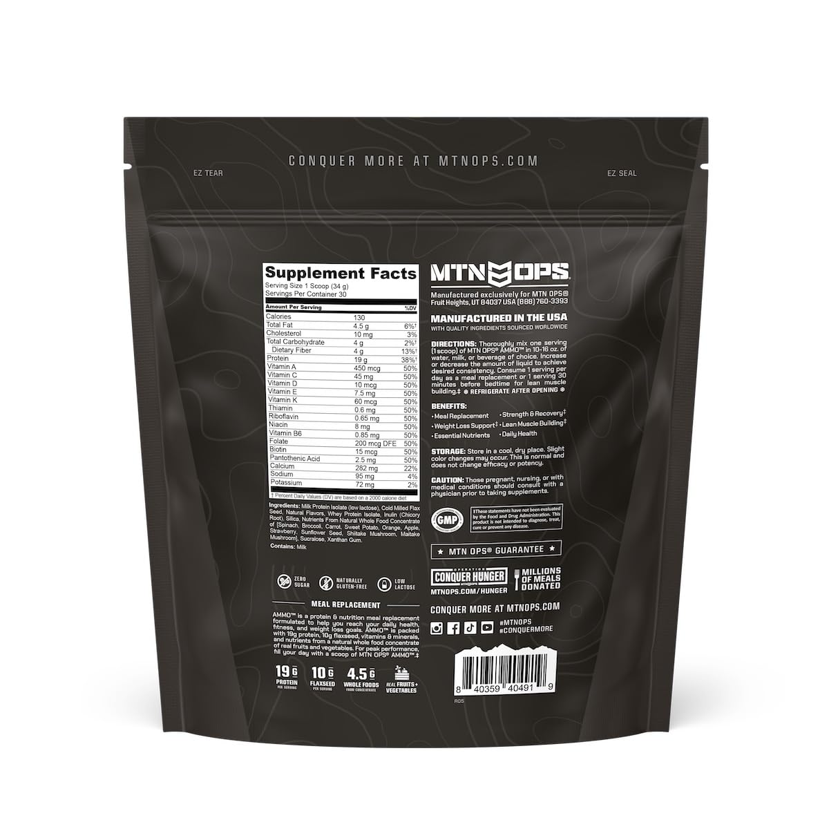 MTN OPS Ammo prepared as a quick meal replacement after training