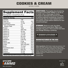 MTN OPS Ammo shake poured into a glass with creamy texture and flavor