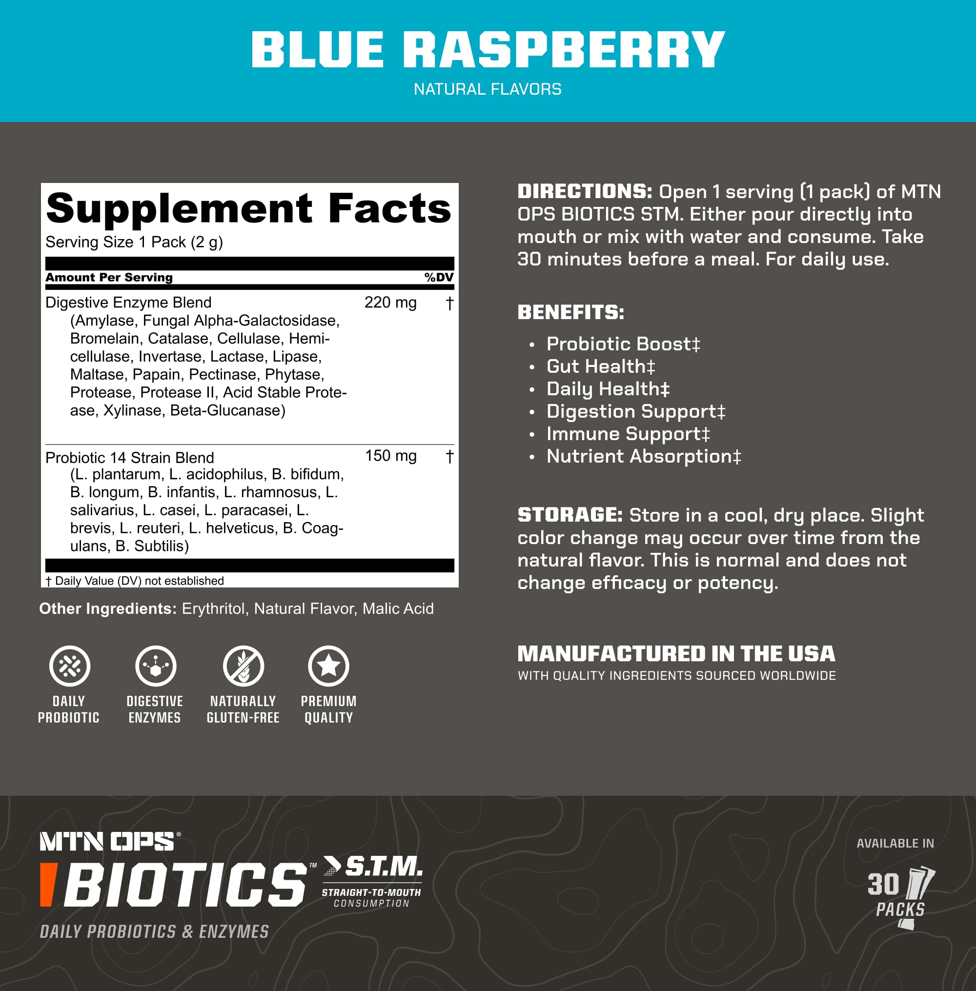 MTN OPS Biotics STM straight-to-mouth delivery for fast, water-free use