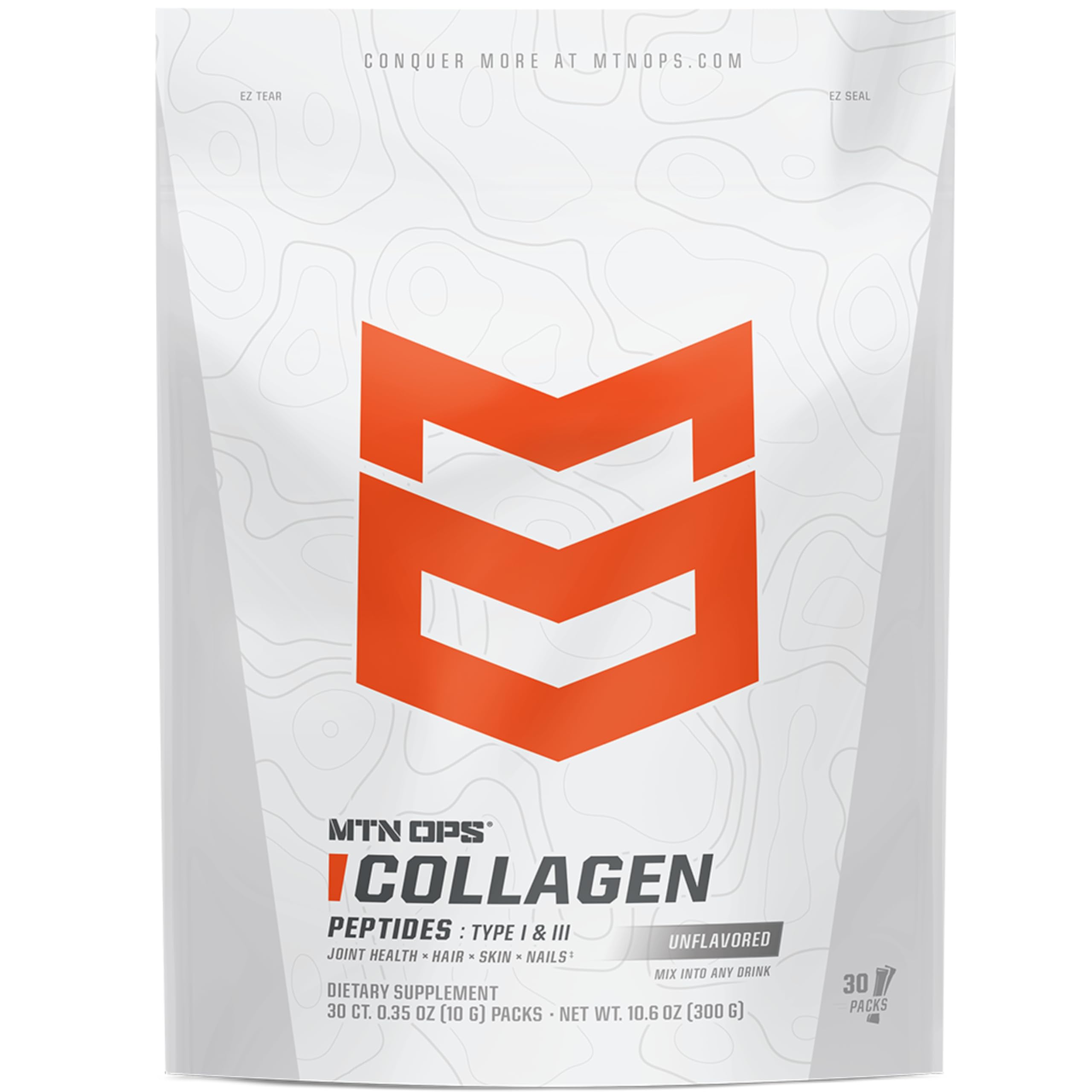 MTN OPS collagen on-the-go pack dissolving in water for quick protein