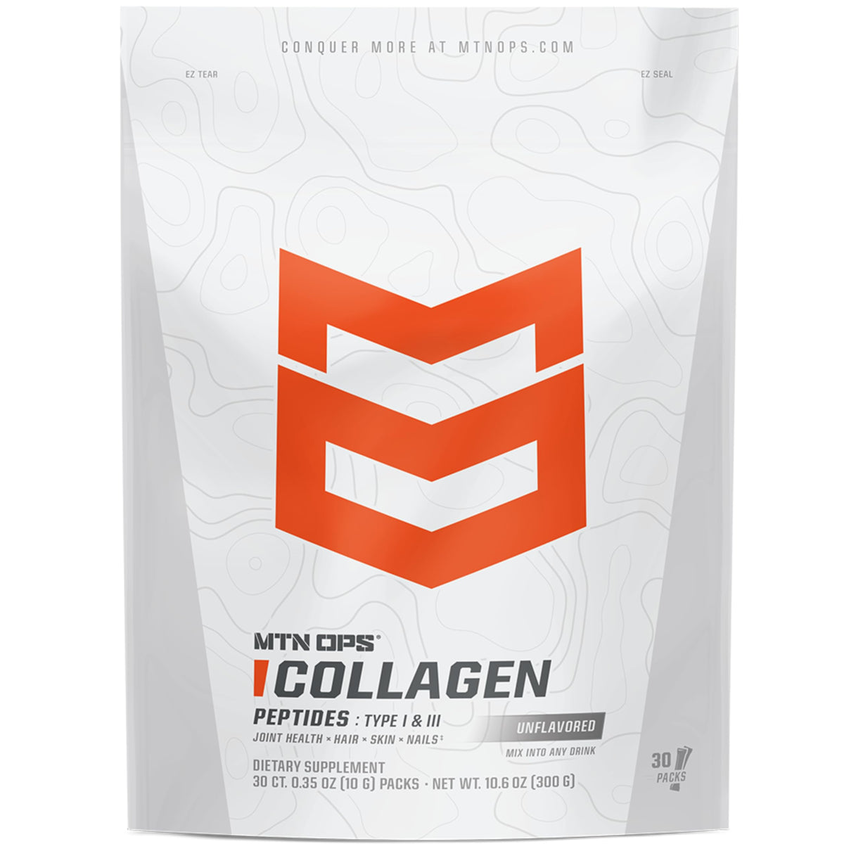 MTN OPS collagen on-the-go pack dissolving in water for quick protein
