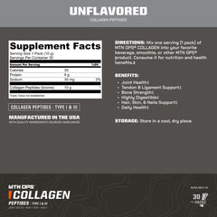 MTN OPS collagen on-the-go pack in individual servings for portability