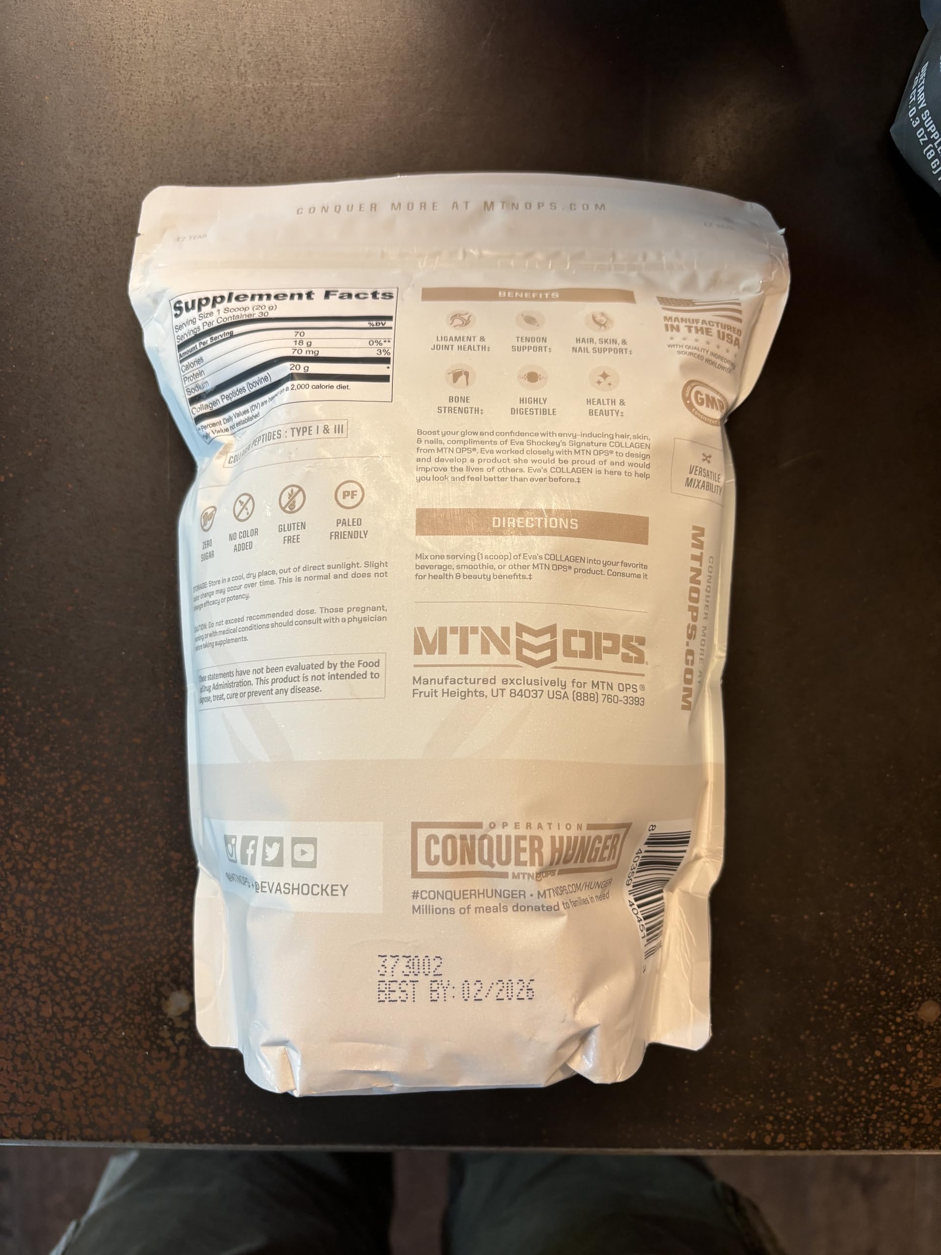 MTN OPS collagen packaging 30 servings designed for daily use.