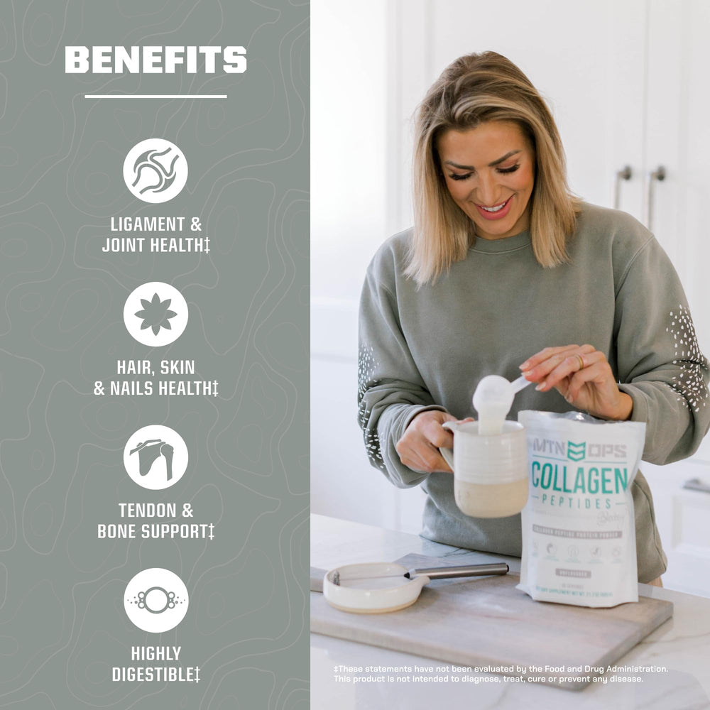 MTN OPS Collagen smoothie mix as a versatile, taste-free addition.